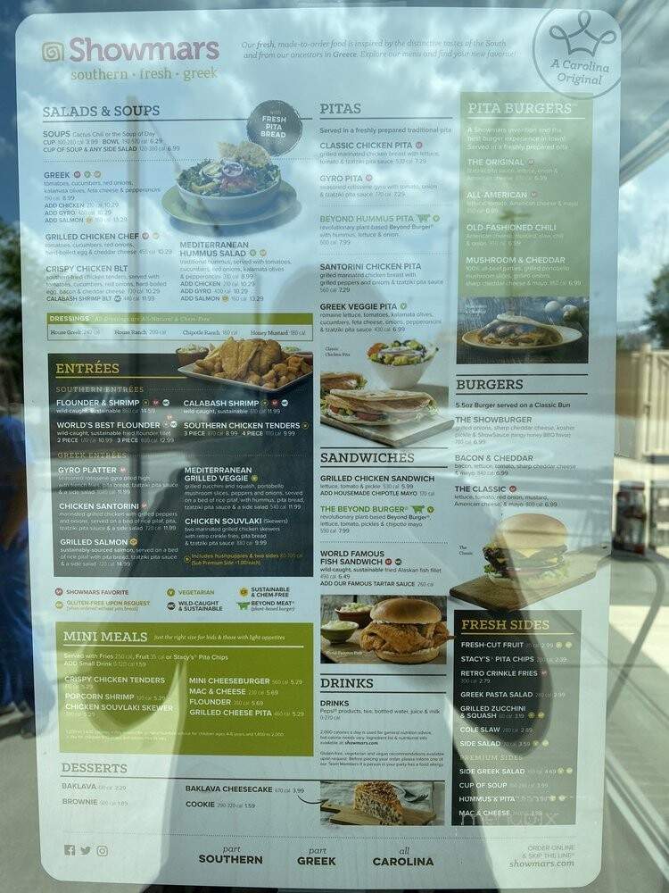 Showmars - Lexington, SC menu_pic