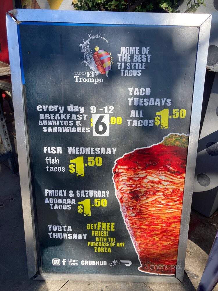 Tacos el Trompo - San Diego, CA menu_pic