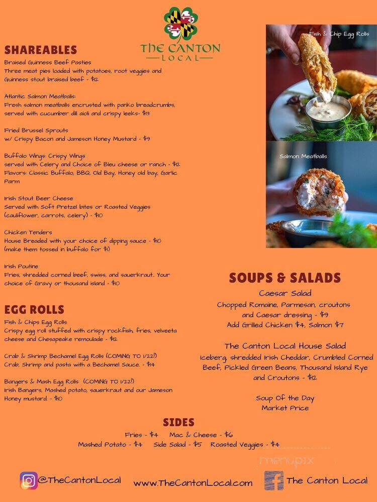 The Canton Local - Baltimore, MD menu_pic