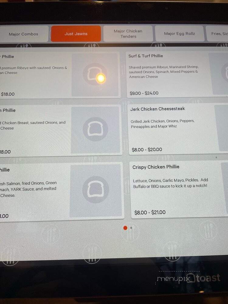 Major Phillie Cheesesteaks - Norfolk, VA menu_pic