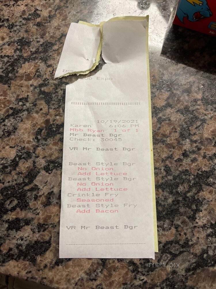 Mr. Beast Burger - Sarasota, FL menu_pic