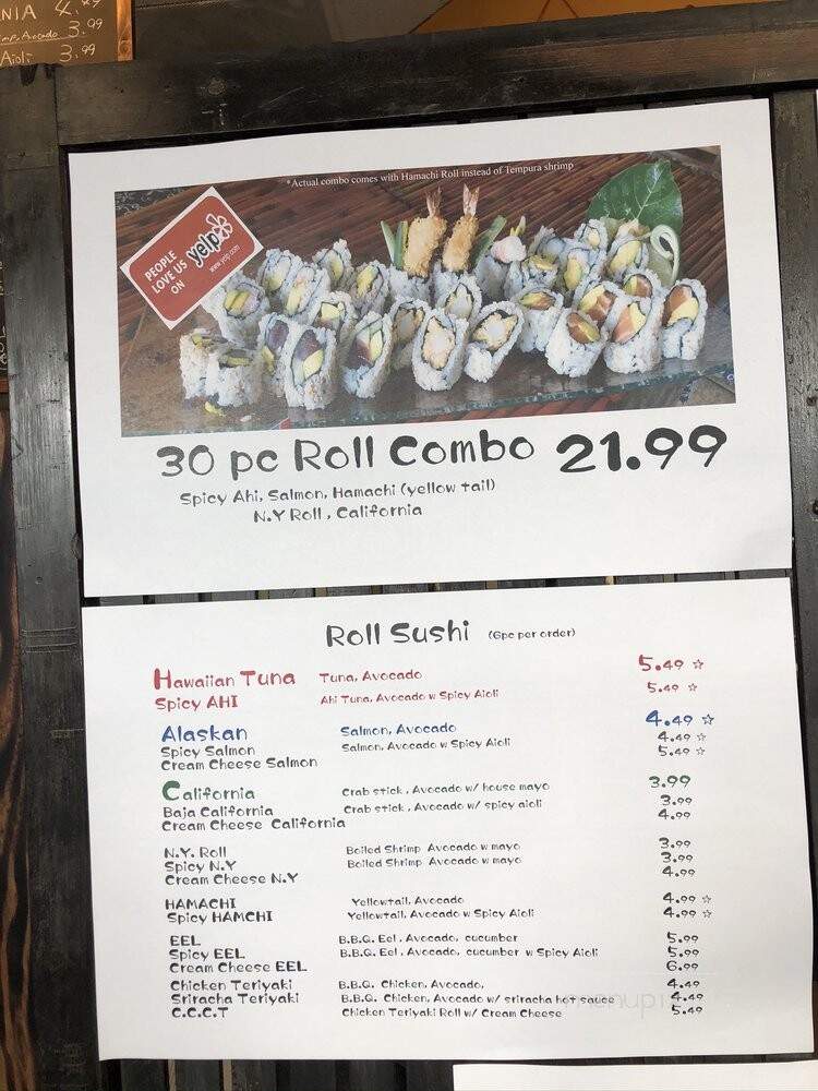Onaga Sushi - Hilo, HI menu_pic