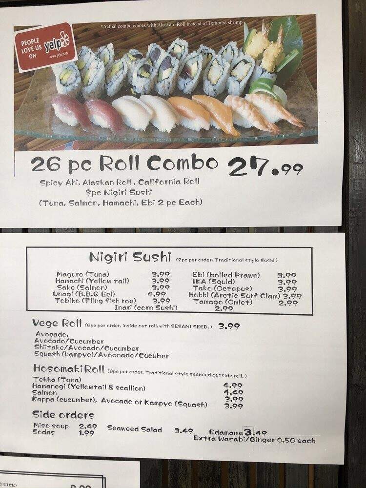 Onaga Sushi - Hilo, HI menu_pic