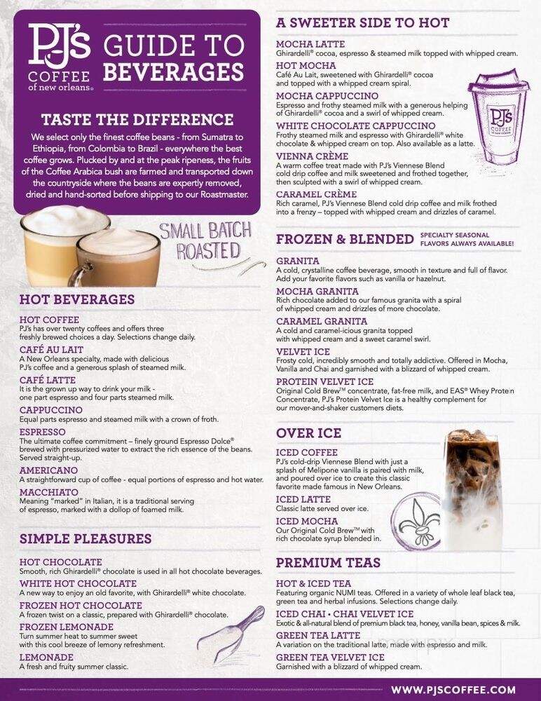 PJ's Coffee - McKinney, TX menu_pic