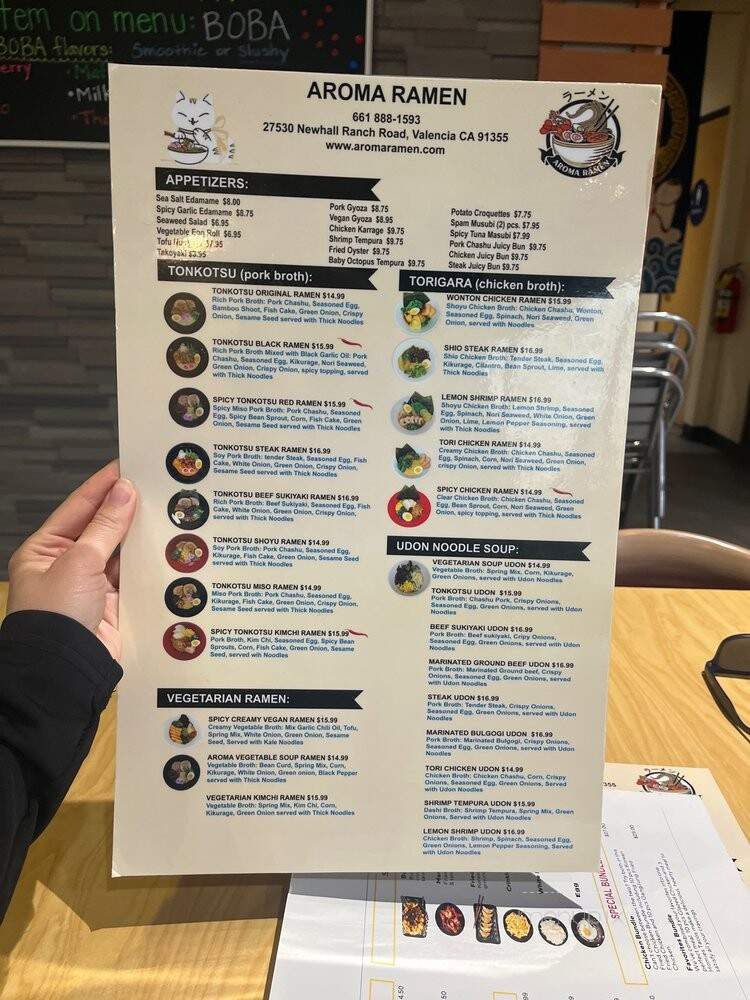 Aroma Ramen - Santa Clarita, CA menu_pic