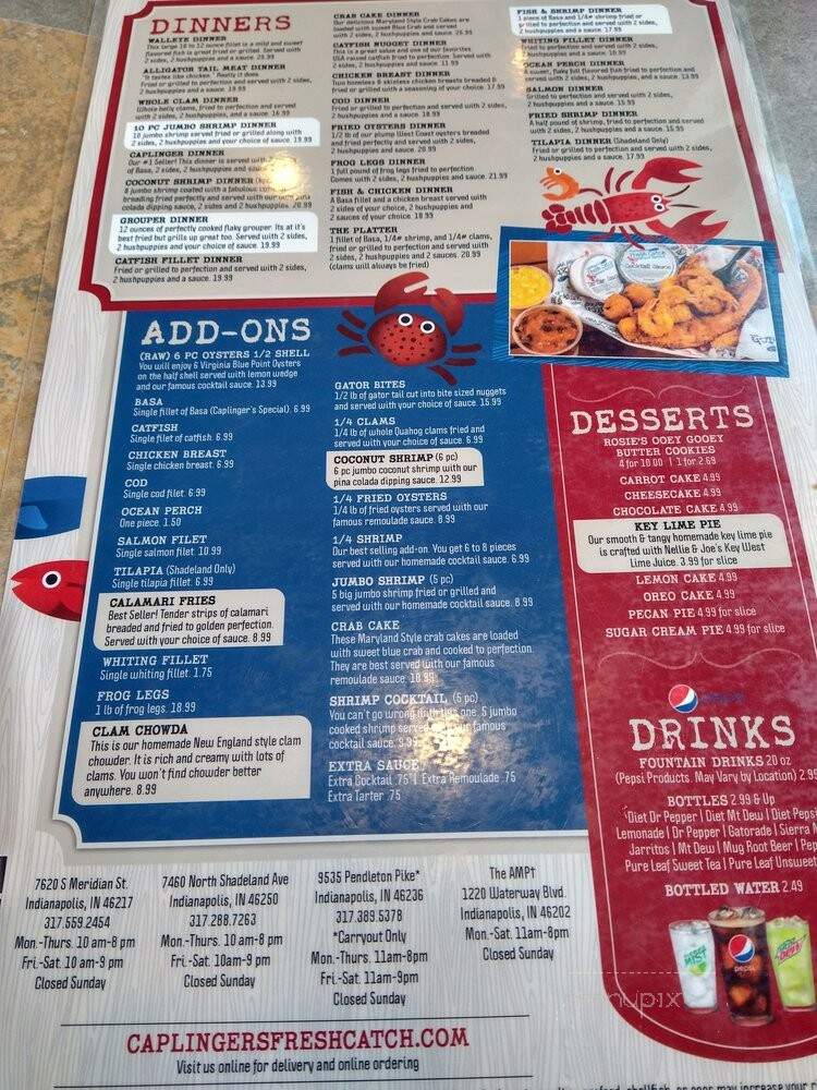Caplinger's Fresh Catch - Indianapolis, IN menu_pic