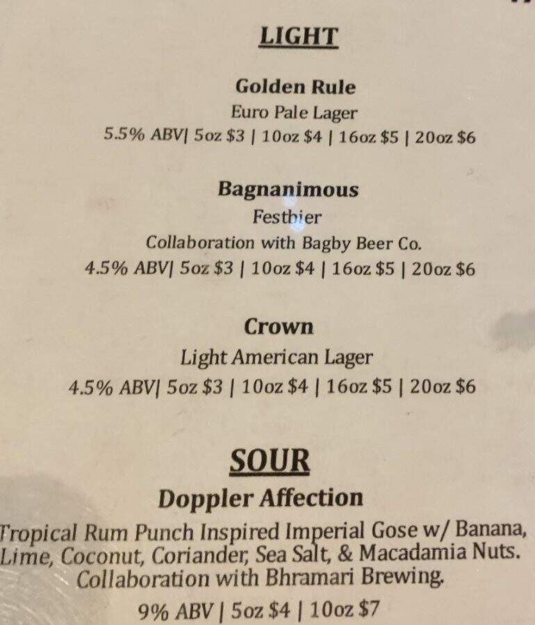Magnanimous Coffee - Tampa, FL menu_pic