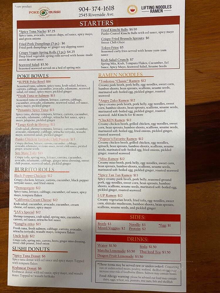Poke Burri Jacksonville - Jacksonville, FL menu_pic