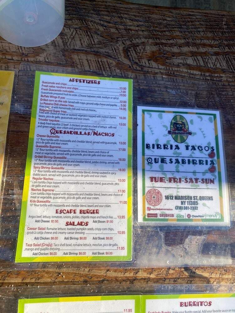Taqueria El Patron - Ridgewood, NY menu_pic