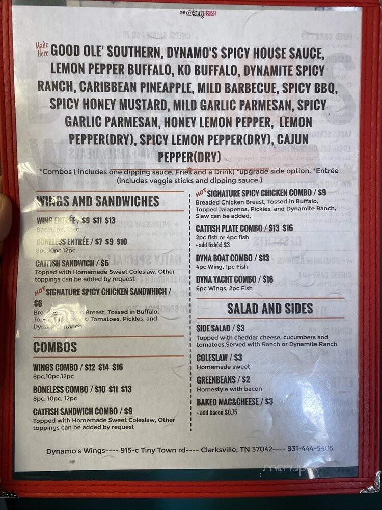 Dynamo's Wings - Clarksville, TN menu_pic