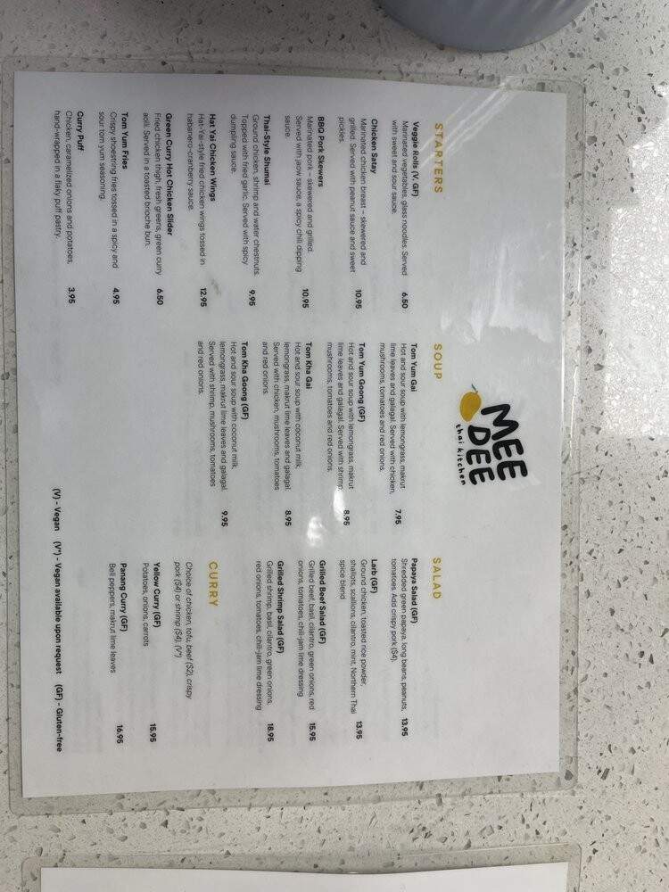 Mee Dee Thai Kitchen - Los Angeles, CA menu_pic