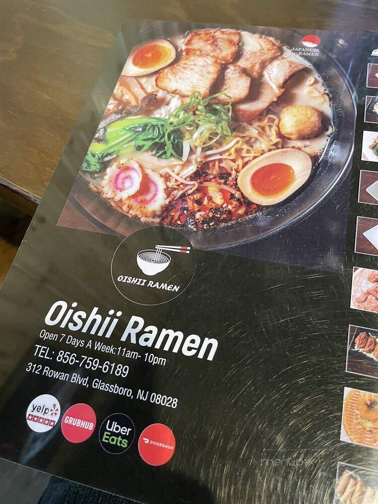Oishii Ramen - Glassboro, NJ menu_pic