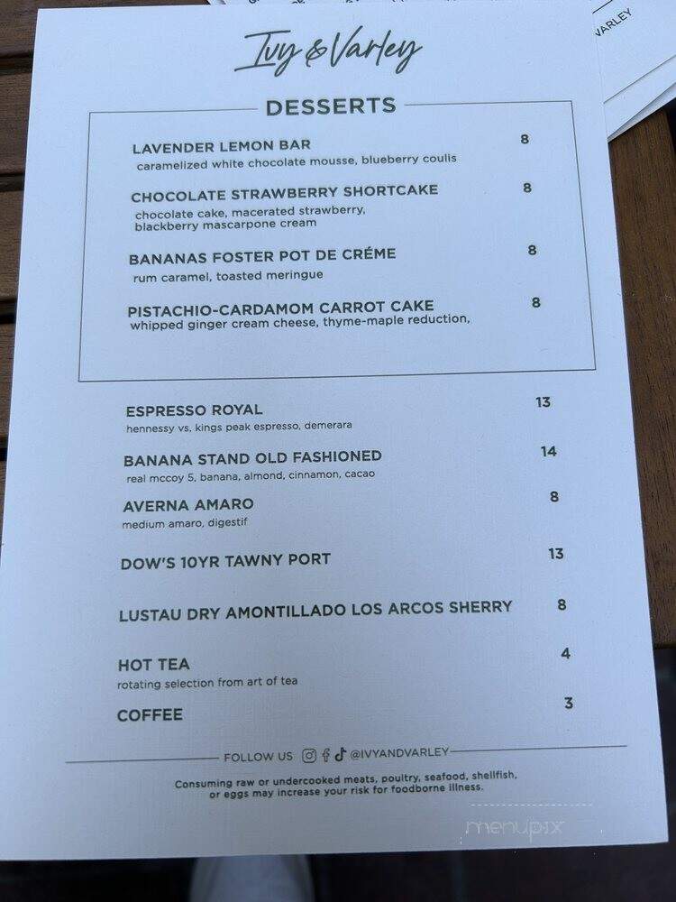 The Ivy - Salt Lake City, UT menu_pic