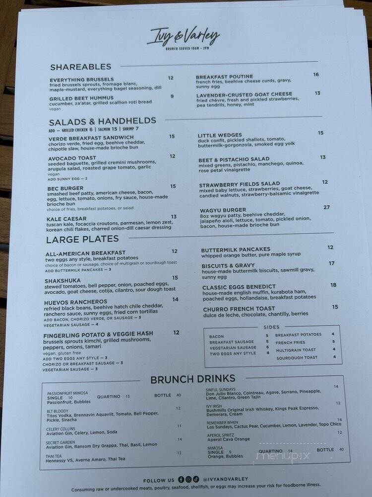 The Ivy - Salt Lake City, UT menu_pic