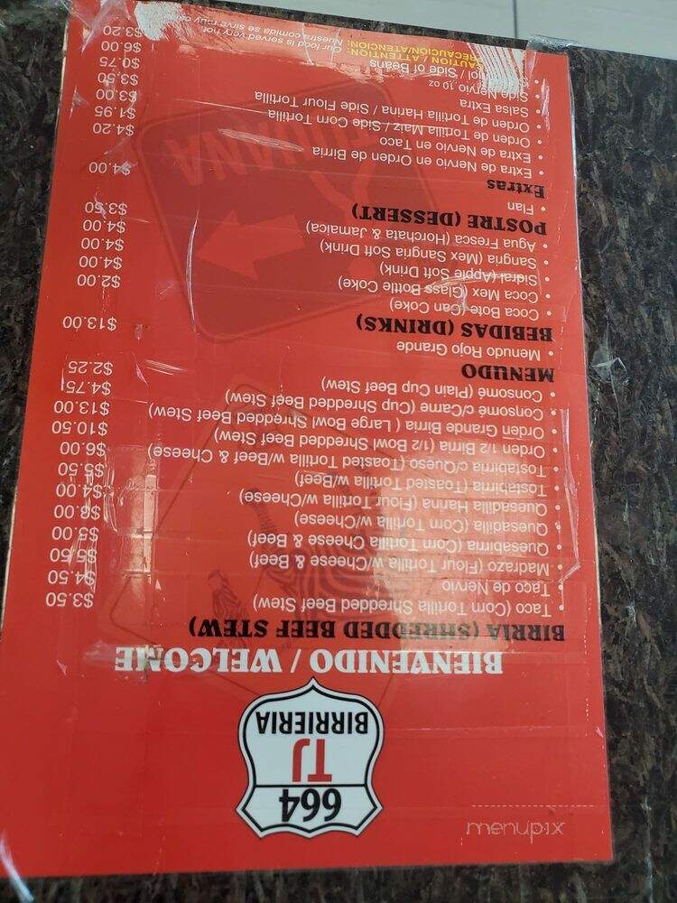 664 TJ Birrieria - San Diego, CA menu_pic