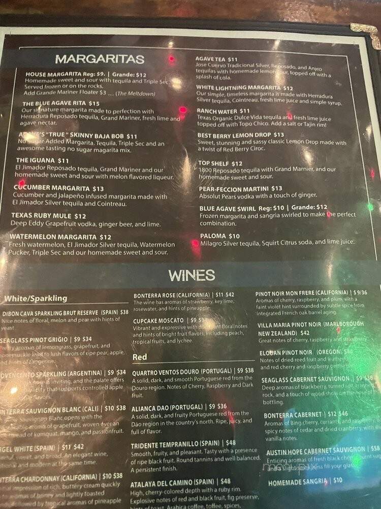 Blue Agave Cantina - Houston, TX menu_pic