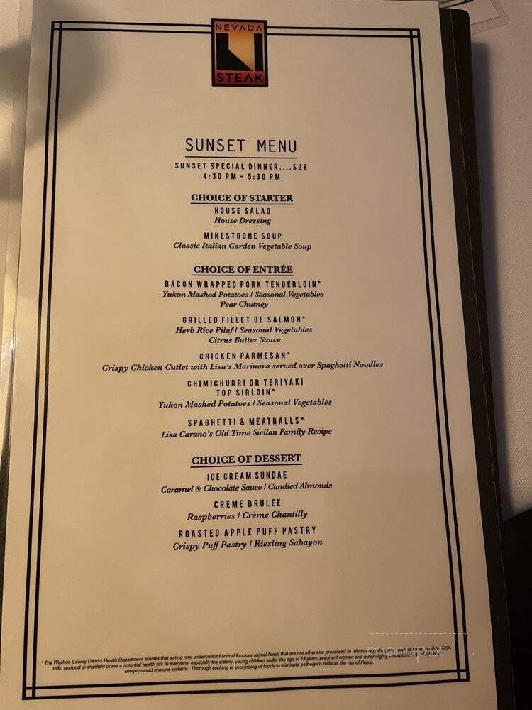 Nevada Steak - Reno, NV menu_pic