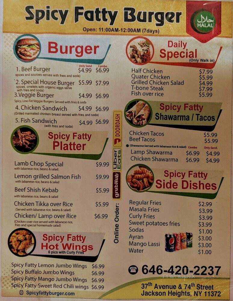 Spicy Fatty Burger - Jackson Heights, NY menu_pic