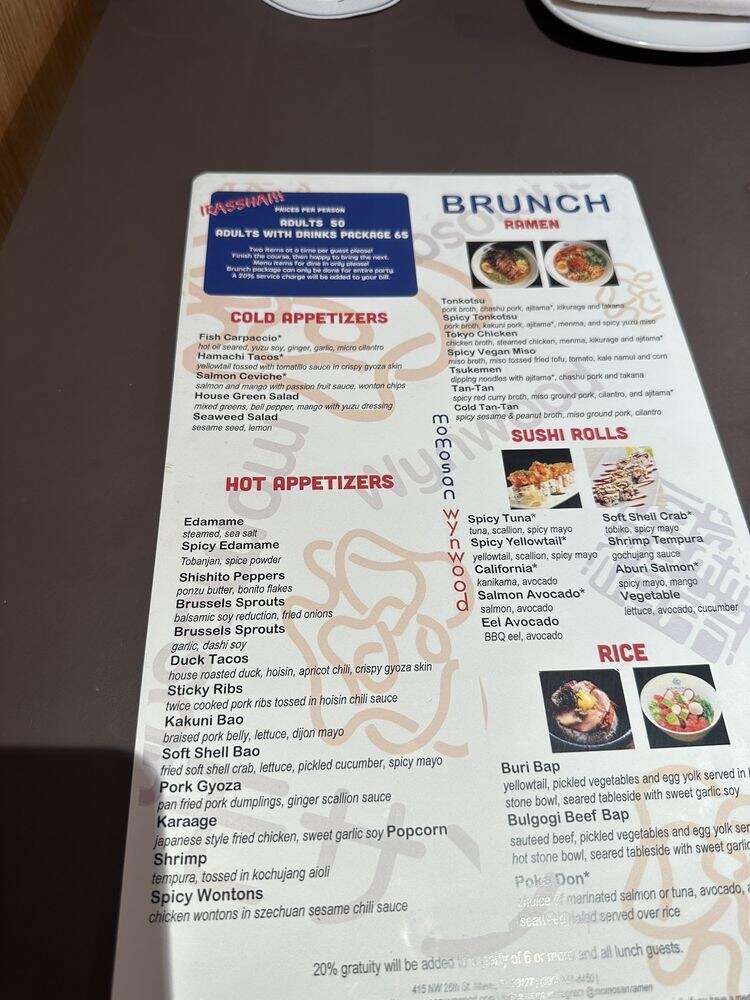 Momosan Ramen & Sake - Miami, FL menu_pic
