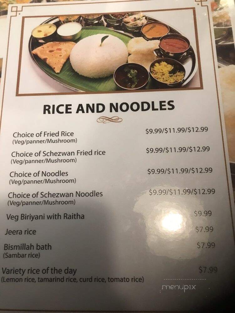 Namma Veedu Vasanta Bhavan - Austin, TX menu_pic