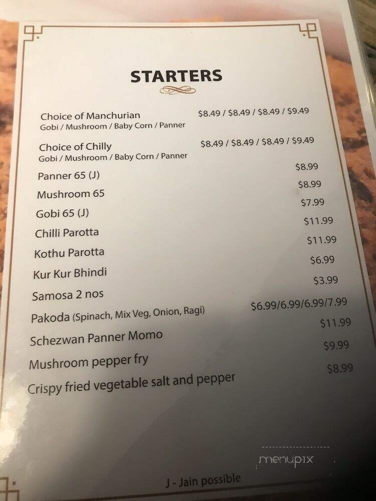 Namma Veedu Vasanta Bhavan - Austin, TX menu_pic