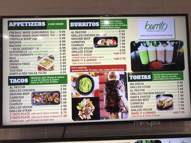 Burrito Parrilla Mexicana - Rolling Meadows, IL menu_pic