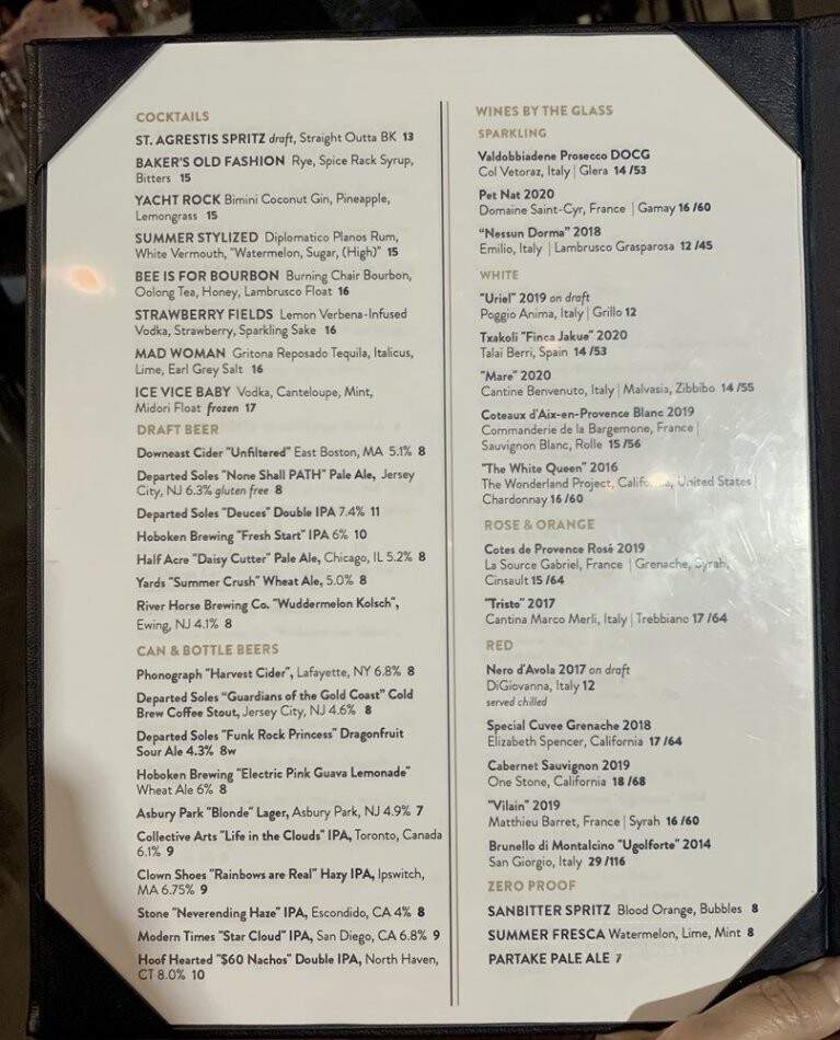 Porter - Weehawken, NJ menu_pic