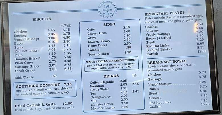 1911 Biscuits & Burgers - Smyrna, GA menu_pic