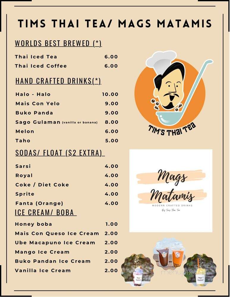 Tim's Thai Tea - Los Angeles, CA menu_pic