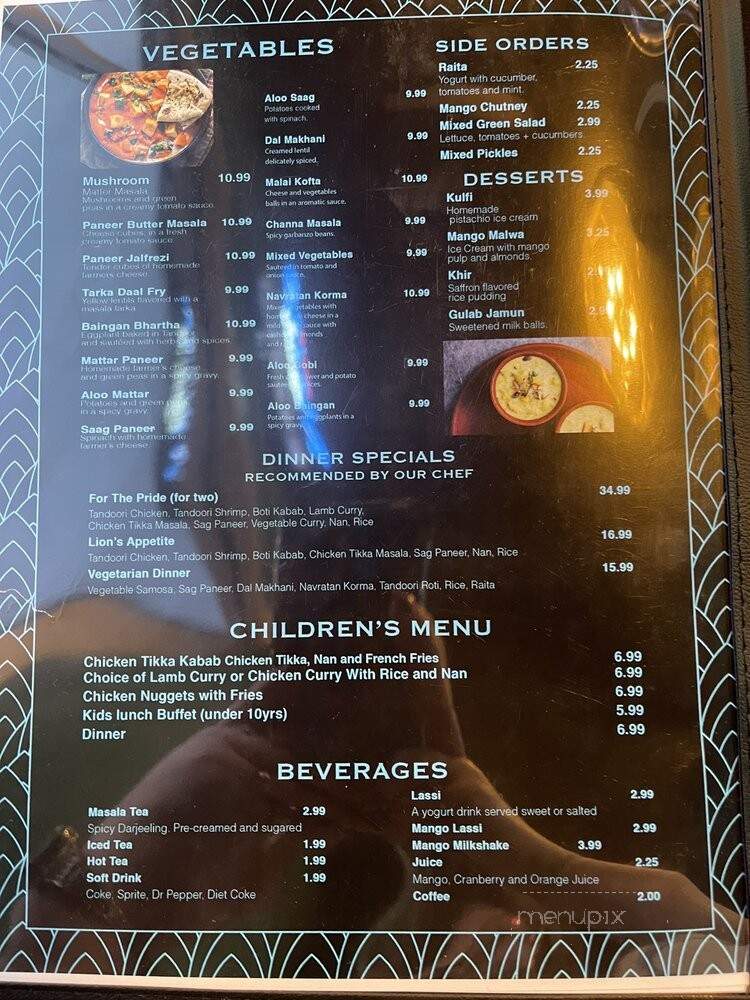 The Lion Indian Cuisine - San Antonio, TX menu_pic