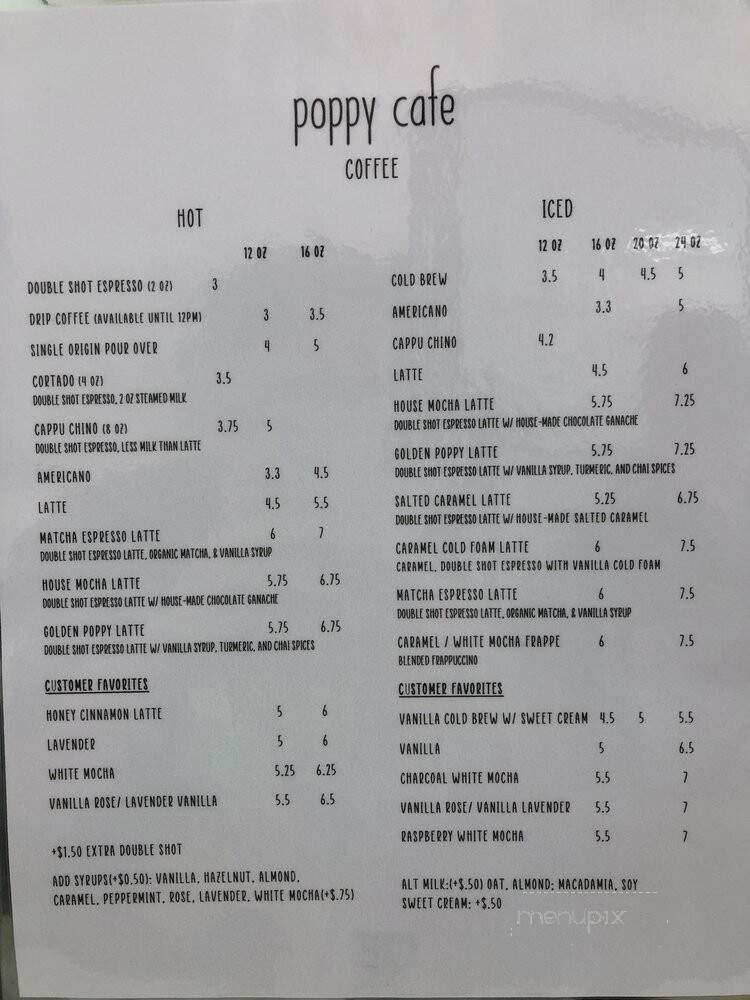 Poppy Cafe - Chino, CA menu_pic