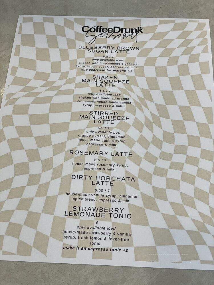 Coffee Drunk - Long Beach, CA menu_pic