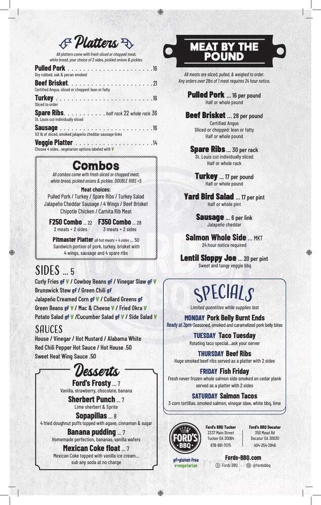 Ford's BBQ - Tucker, GA menu_pic