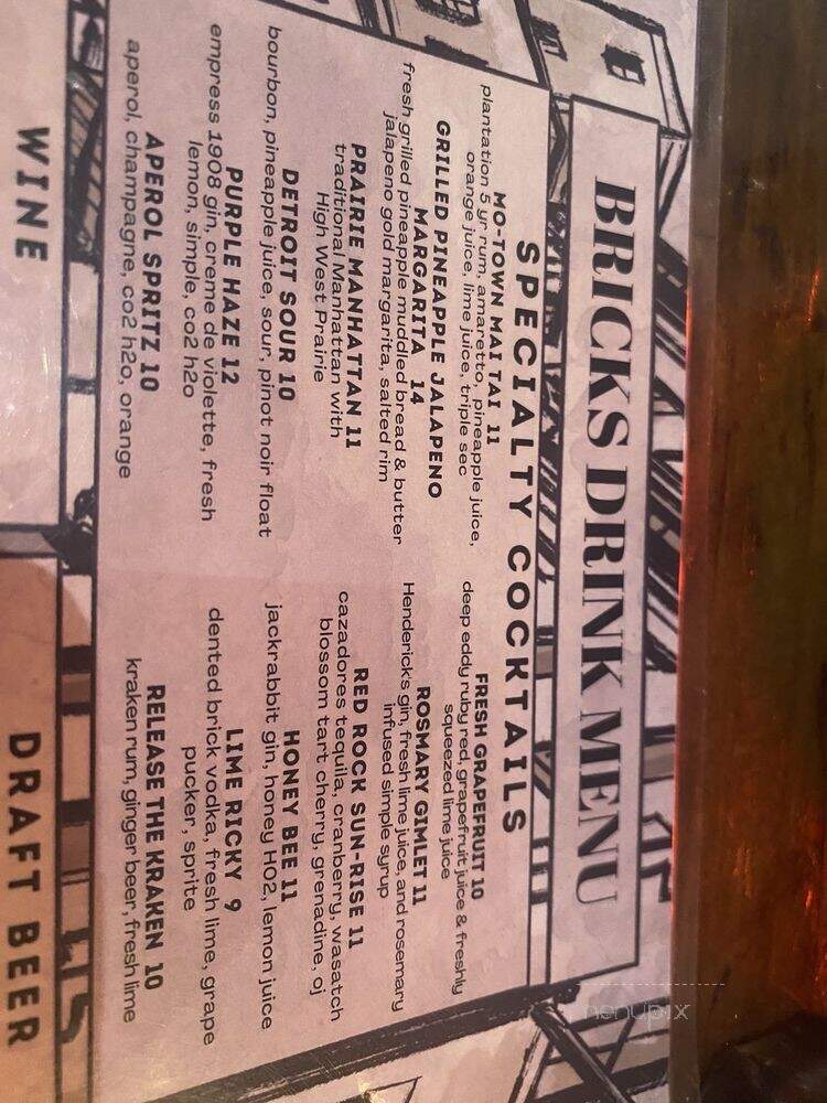 Bricks Corner - Salt Lake City, UT menu_pic