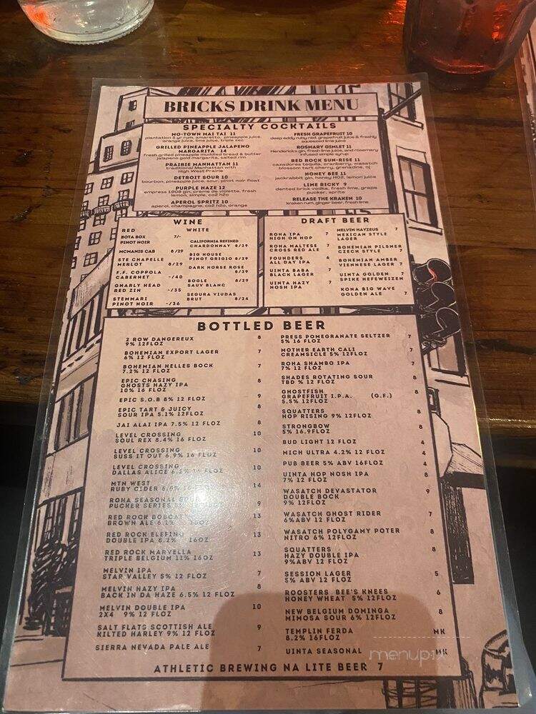 Bricks Corner - Salt Lake City, UT menu_pic