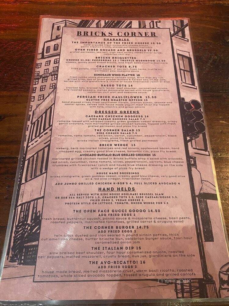 Bricks Corner - Salt Lake City, UT menu_pic