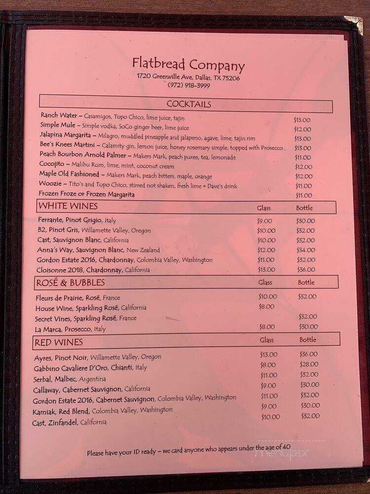 Flatbread - Dallas, TX menu_pic