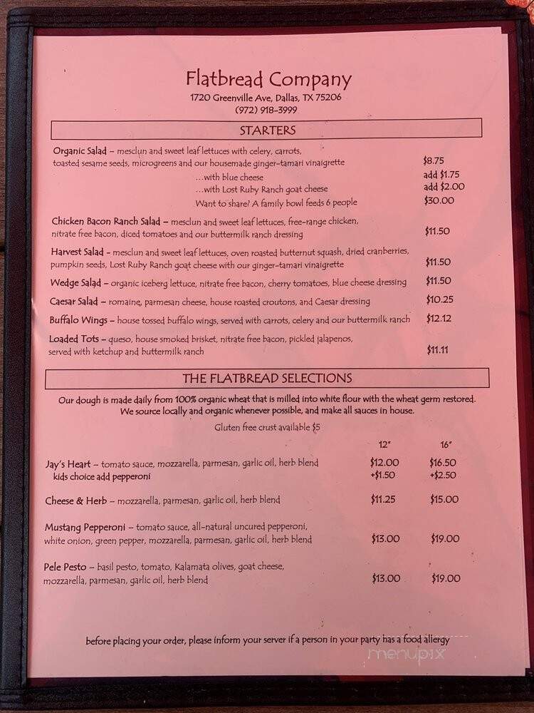 Flatbread - Dallas, TX menu_pic