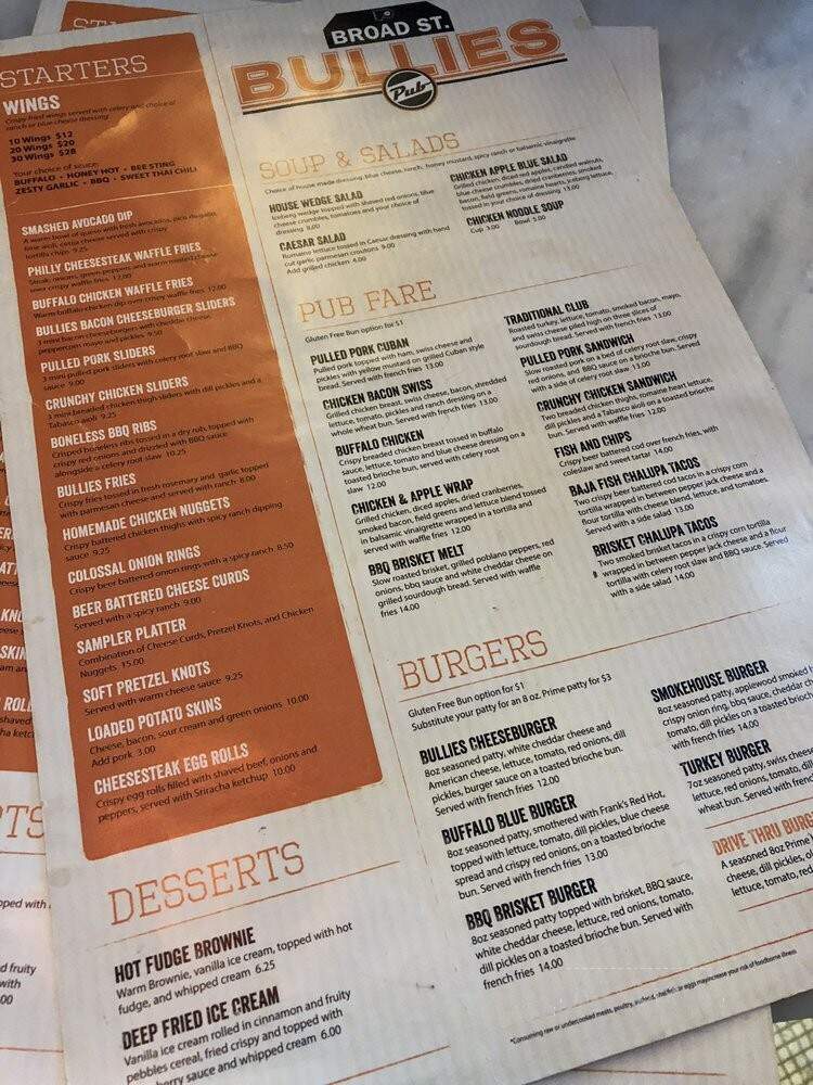 Broad Street Bullies - Philadelphia, PA menu_pic