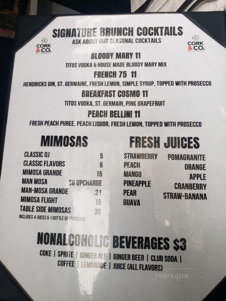 Cork & Co - Norfolk, VA menu_pic