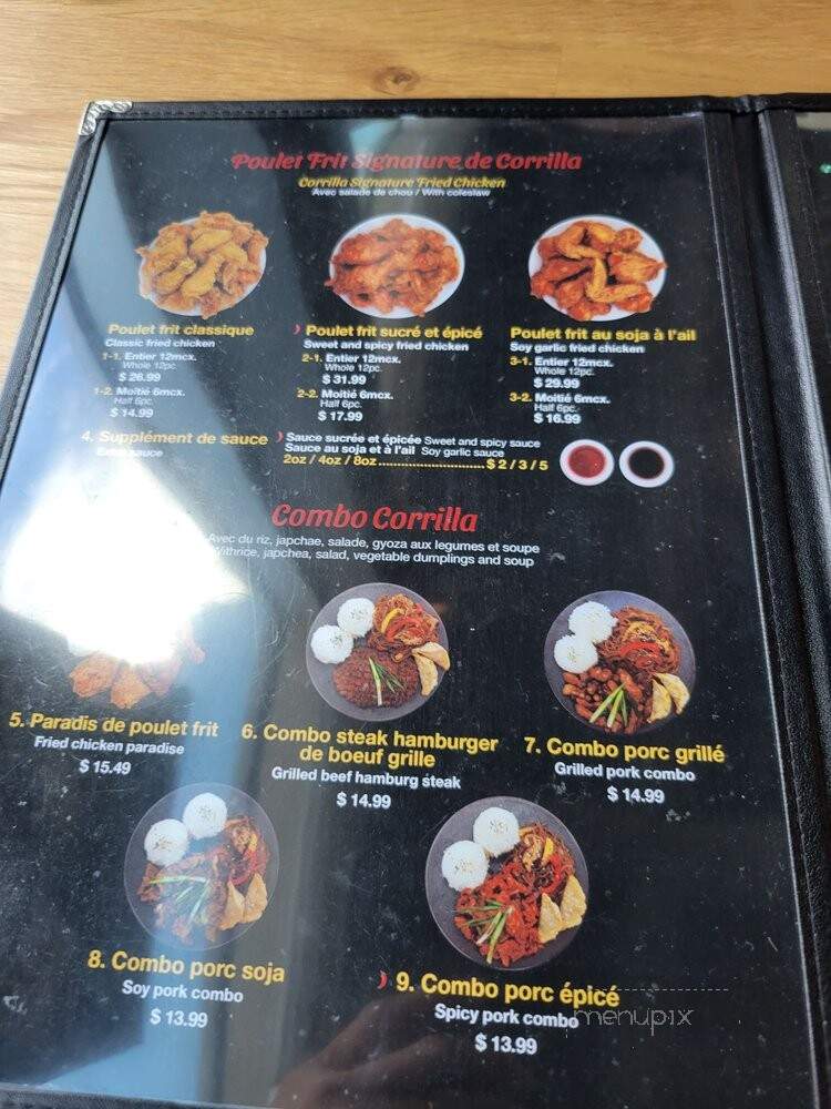 Corrilla - Kirkland, QC menu_pic