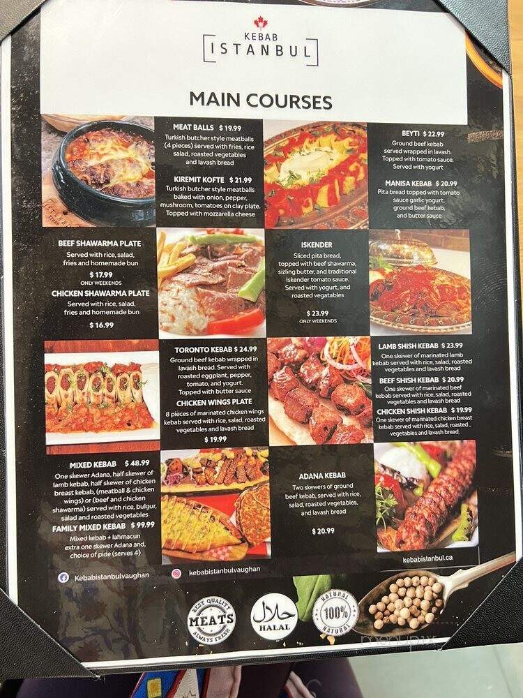 Kebab Istanbul - Vaughan, ON menu_pic