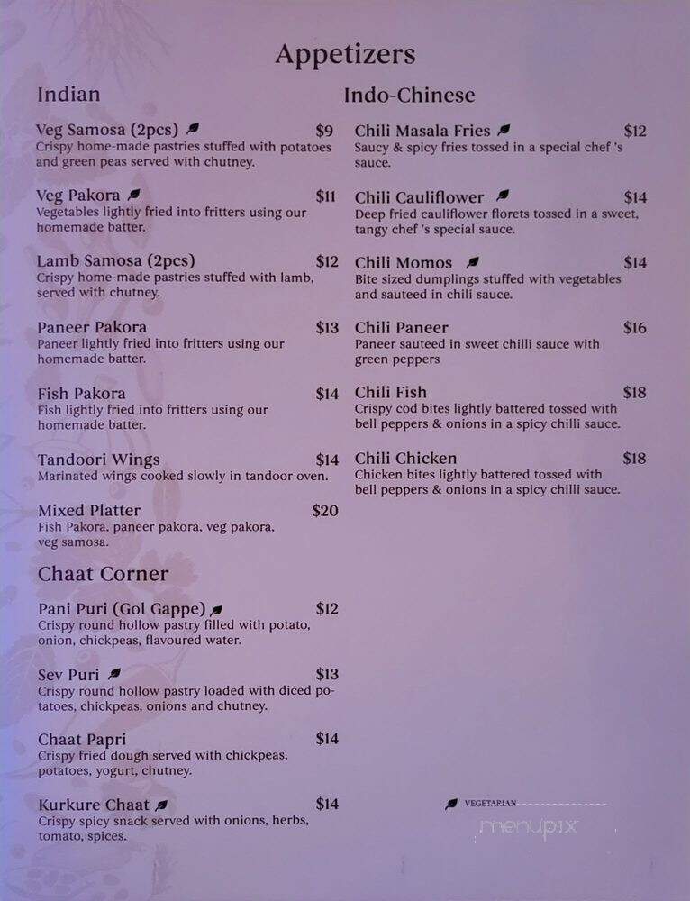 Bombay Masala Indian Restaurant - Vancouver, BC menu_pic