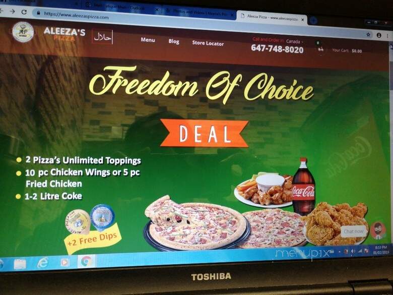 Aleeza's Pizza - Toronto, ON menu_pic