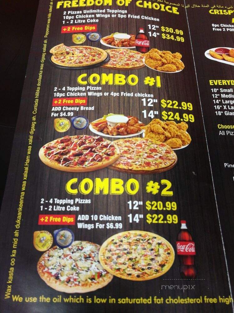 Aleeza's Pizza - Toronto, ON menu_pic