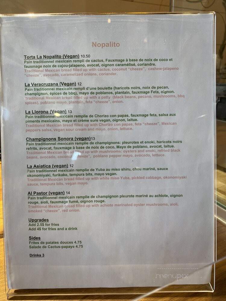 Nopalito - Montreal, QC menu_pic