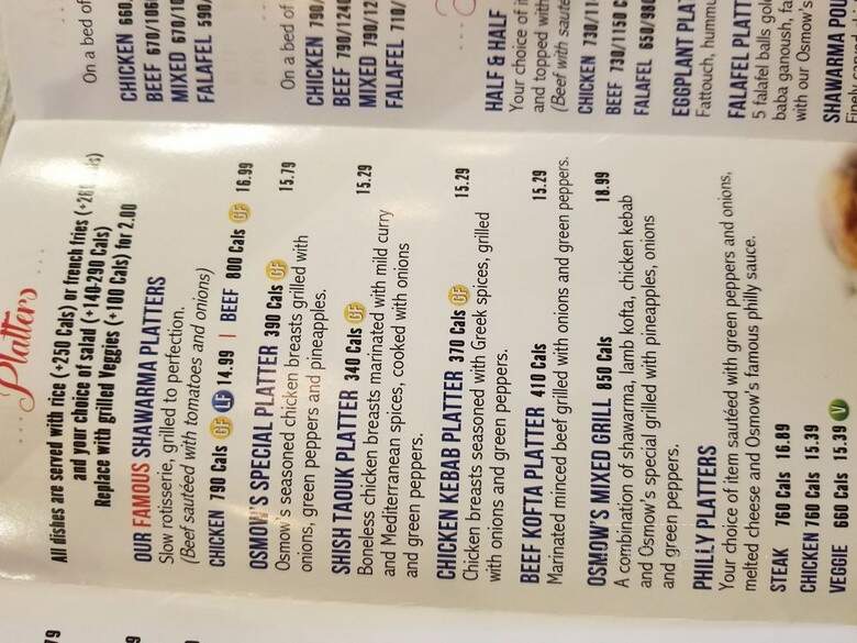 Osmow's - St. Catharines, ON menu_pic