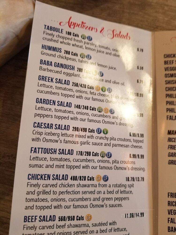 Osmow's - St. Catharines, ON menu_pic