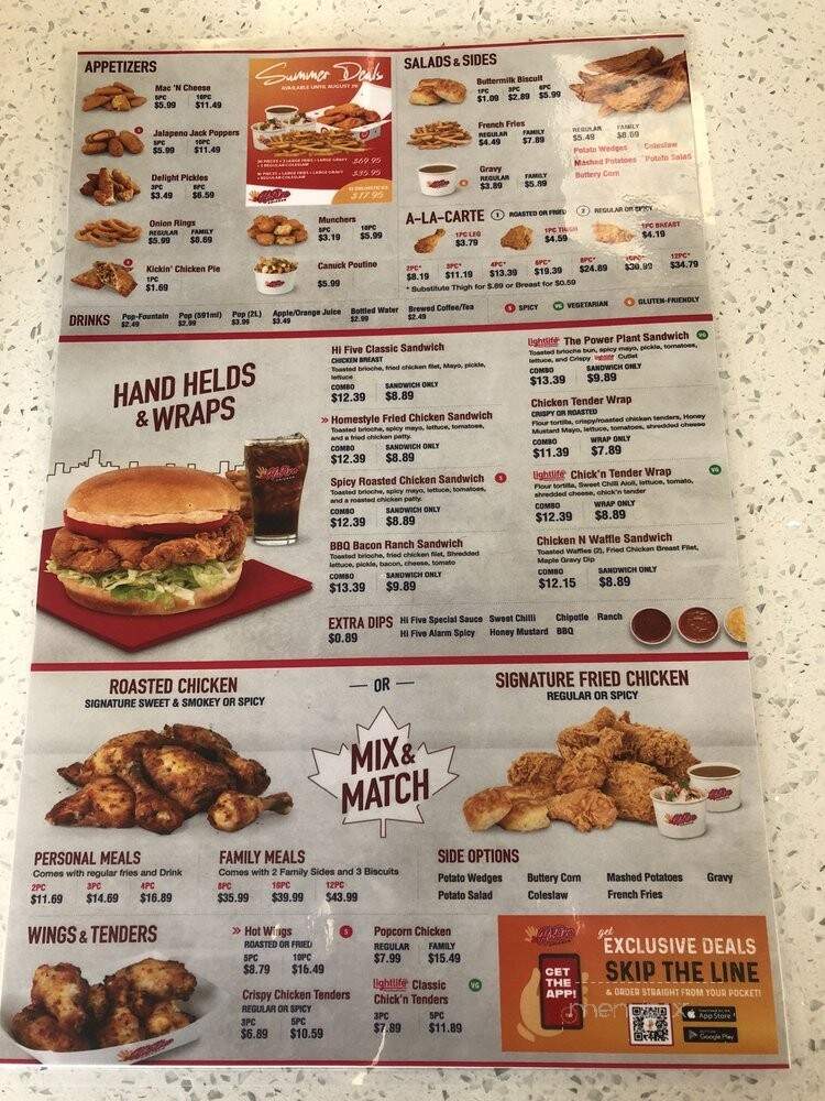 Hi Five Baked & Fried Chicken - Burnaby, BC menu_pic