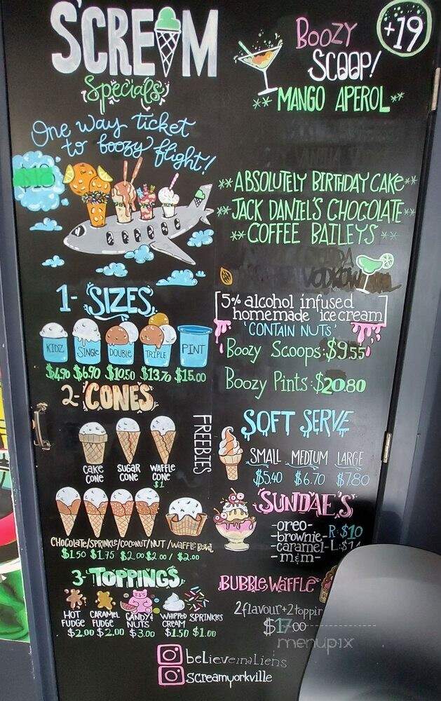 S'cream - Toronto, ON menu_pic